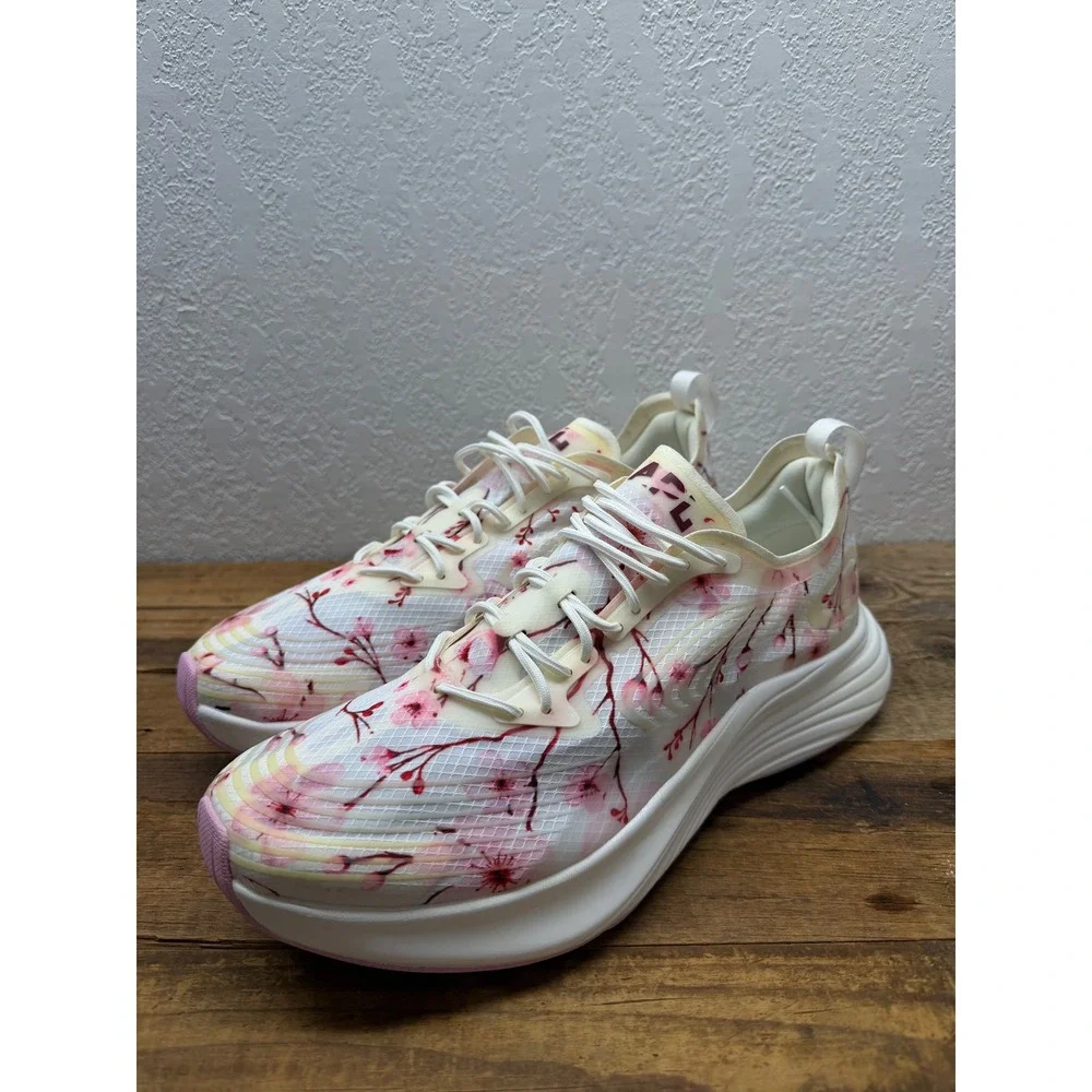 APL Streamline Running Shoes Mens 10 Cherry Blossom Floral White Pink 1221XC